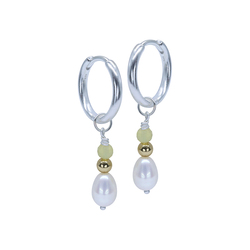 Beautiful Pearl Silver Hoop Earring HO-2580